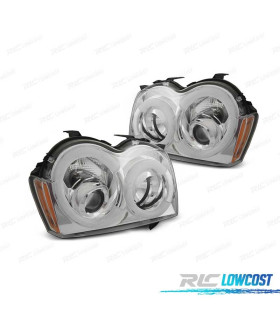 FAROS JEEP GRAND CHEROKEE 05-08 LUZ DIURNA LED CROMADO