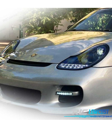 FAROS PORSCHE BOXSTER 986 CARRERA 911 996 96-04 LUZ DIURNA LED NEGRO