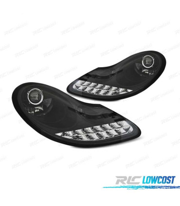 FAROS PORSCHE BOXSTER 986 CARRERA 911 996 96-04 LUZ DIURNA LED NEGRO