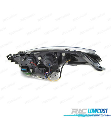 FAROS PEUGEOT 207 06-12 LUZ DIURNA LED CROMADO + MOTOR