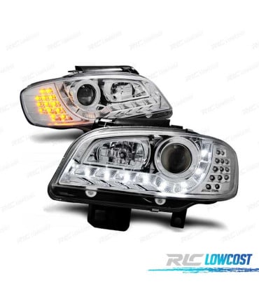 FAROS SEAT IBIZA CORDOBA 99-02 LUZ DIURNA LED CROMADOS