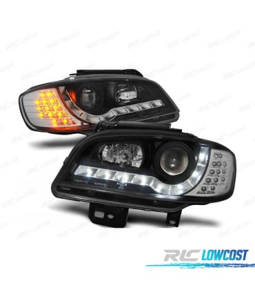 FAROS SEAT IBIZA CORDOBA 99-02 LUZ DIURNA LED NEGRO
