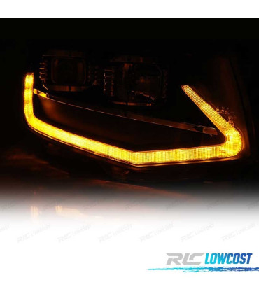 FAROS VOLKSWAGEN VW T6 15-19 LUZ DIURNA DRL NEGRO DINAMICOS