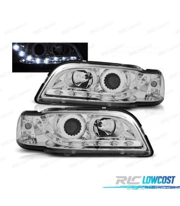 FAROS VOLVO S40 V40 96-00 LUZ DIURNA LED CROMADOS