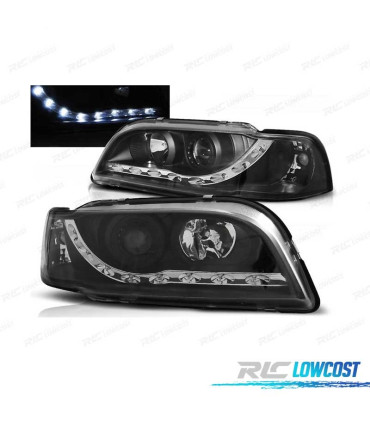 FAROS VOLVO S40 V40 96-00 LUZ DIURNA LED NEGRO