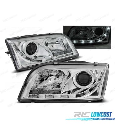 FAROS VOLVO S40 V40 96-03 LUZ DIURNA LED CROMADOS