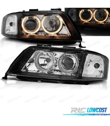 FAROS AUDI A6 99-01 OJOS ANGEL FONDO NEGRO