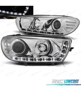 FAROS PARA VOLKSWAGEN VW SCIROCCO 08-14 LUZ DIURNA FONDO CROMO