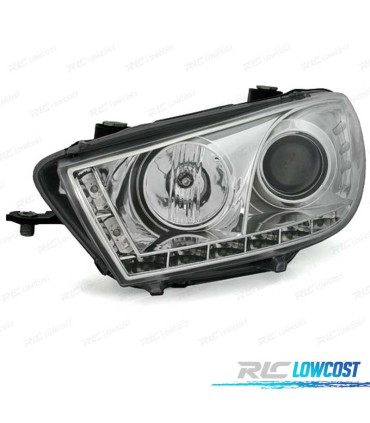 FAROS PARA VOLKSWAGEN VW SCIROCCO 08-14 LUZ DIURNA FONDO CROMO