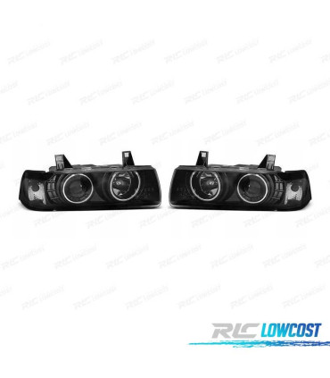 FAROS BMW E36 90-99 CCFL OJOS ANGEL FONDO NEGRO