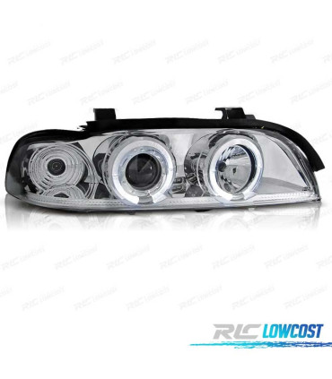 FAROS BMW E39 95-03 OJOS ANGEL CROMADOS LUZ BLANCA