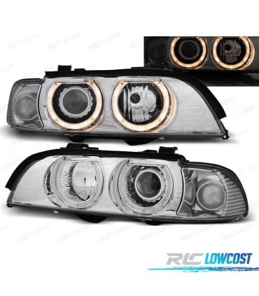 FAROS BMW E39 95-03 OJOS ANGEL XENON D2S H7 CROMADO