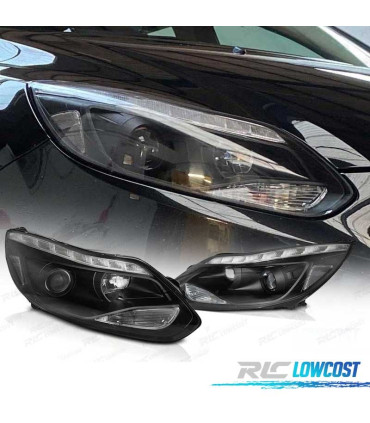 FAROS FORD FOCUS MK3 11-14 LUZ DIURNA LED NEGROS