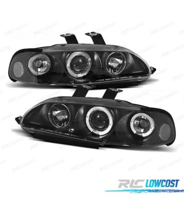 FAROS HONDA CIVIC 4P 91-95 OJOS ANGEL FONDO NEGRO