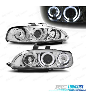 FAROS HONDA CIVIC 91-95 4D OJOS ANGEL CROMADOS