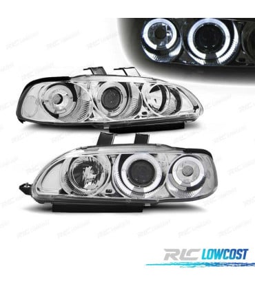 FAROS HONDA CIVIC 91-95 4D OJOS ANGEL CROMADOS