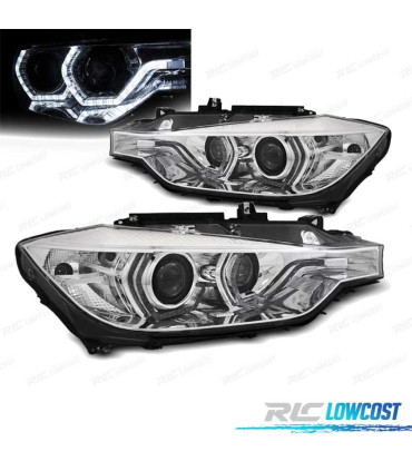 FAROS BMW F30 F31 LCI 15-19 LUZ DIURNA LED DRL CROMADOS