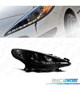 FAROS PEUGEOT 207 06-12 LUZ DIURNA LED NEGRO + MOTOR