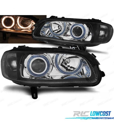 FAROS OPEL OMEGA B 94-99 OJOS ANGEL NEGROS H7