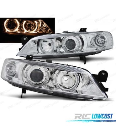 FAROS OPEL VECTRA B 99-02 OJOS ANGEL CROMADOS