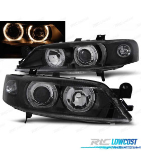 FAROS OPEL VECTRA B 99-02 OJOS ANGEL FONDO NEGRO H7