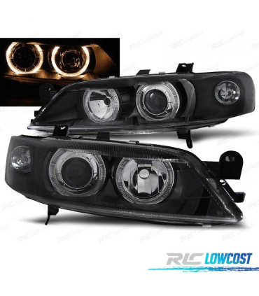 FAROS OPEL VECTRA B 99-02 OJOS ANGEL FONDO NEGRO H7