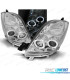 FAROS TOYOTA YARIS 06-09 OJOS ANGEL CCFL FONDO CROMO