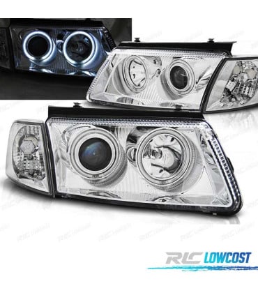 FAROS VOLKSWAGEN VW PASSAT B5 3B 96-00 OJOS ANGEL CCFL CROMADO