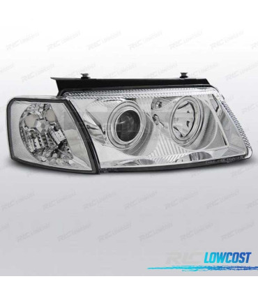 FAROS VOLKSWAGEN VW PASSAT B5 3B 96-00 OJOS ANGEL CCFL CROMADO
