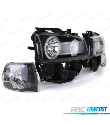 FAROS VOLKSWAGEN VW T4 CARAVELLE MULTIVAN 97-03 OJOS DE ANGEL FONDO NEGRO