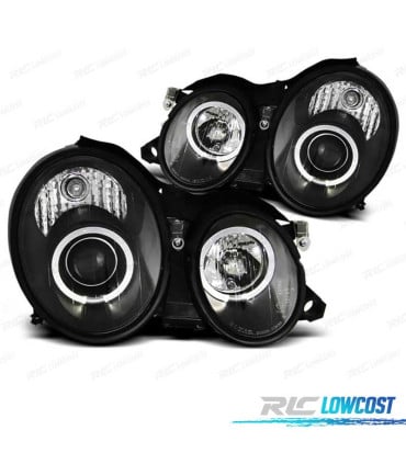 FAROS MERCEDES CLASE CLK W208 98-02 OJOS ANGEL CCFL FONDO NEGRO