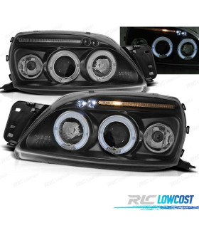 FAROS FORD FIESTA 99-02 OJOS ANGEL FONDO NEGRO