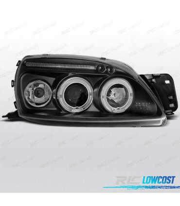 FAROS FORD FIESTA 99-02 OJOS ANGEL FONDO NEGRO