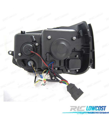 FAROS VOLKSWAGEN VW T5 MULTIVAN CARAVELLE 10-15 LOOK T6 DRL LED NEGRO