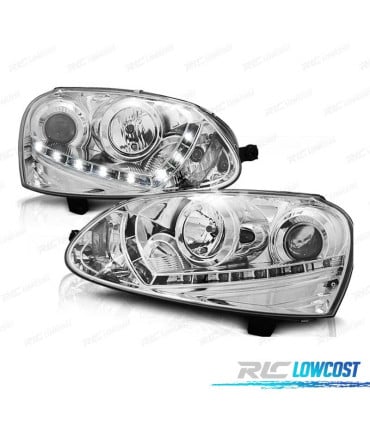 FAROS VOLKSWAGEN VW GOLF 5 03-08 LUZ DIURNA CROMADOS