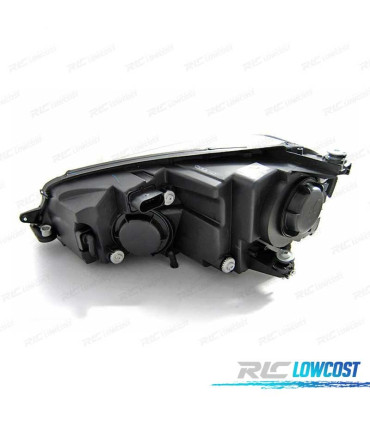 FAROS VOLKSWAGEN VW GOLF 7 12-17 U-TYPE DRL DINAMICOS NEGRO LINEA ROJA