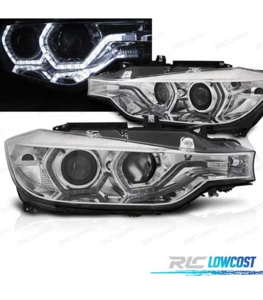 FAROS BMW F30 F31 11-15 XENON AFS OJOS ANGEL LED DRL CROMO