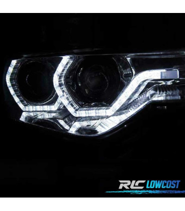FAROS BMW F30 F31 11-15 XENON AFS OJOS ANGEL LED DRL CROMO