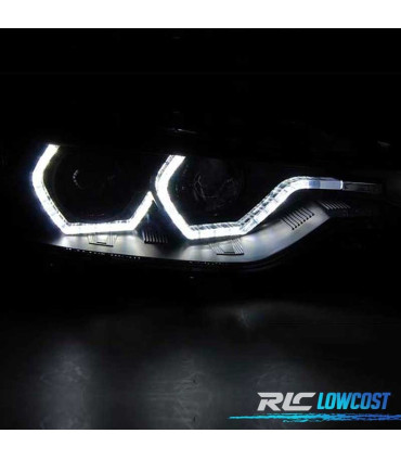 FAROS BMW F30 F31 11-15 XENON AFS OJOS ANGEL DRL LED NEGROS