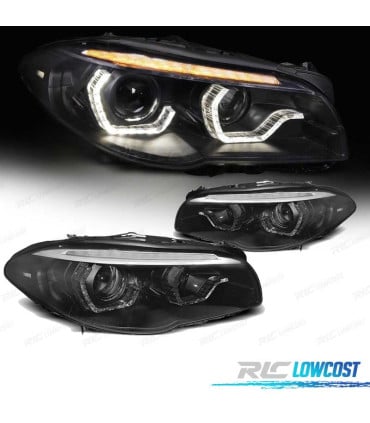 FAROS BMW F10 F11 10-13 XENON AFS OJOS ANGEL 3D LED DRL DINAMICOS NEGROS