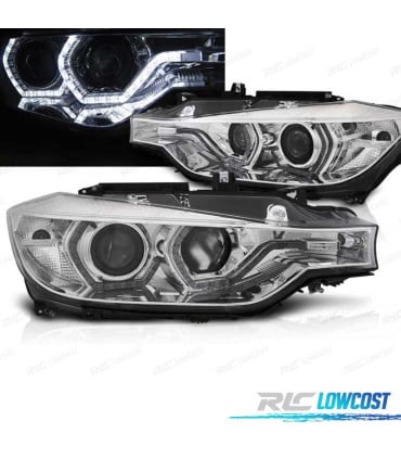 FAROS BMW F30 F31 11-15 XENON AFS OJOS ANGEL DRL LED CROMO ELECTRICO