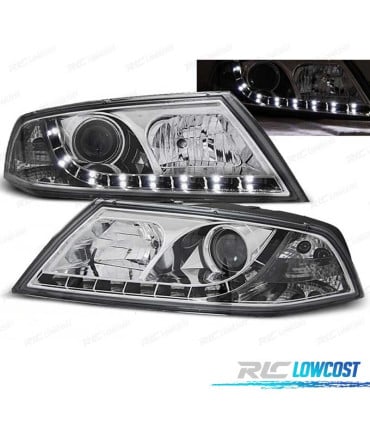 FAROS SKODA OCTAVIA 2 04-08 XENON LUZ DIURNA LED CROMADOS