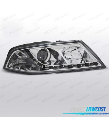 FAROS SKODA OCTAVIA 2 04-08 XENON LUZ DIURNA LED CROMADOS