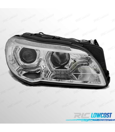 FAROS BMW F10 F11 10-13 XENON OJOS ANGEL LED 3D DRL DINAMICOS CROMADO