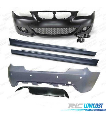 KIT CARROCERIA BMW E60 03-07 LOOK M5 PDC SRA DOBLE SALIDA + ANTINIEBLAS