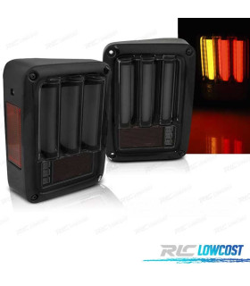 PILOTOS PARA JEEP WRANGLER JK 07-18 LED BAR AHUMADOS NEGRO