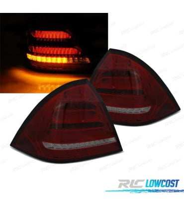 PILOTOS MERCEDES CLASE C W203 SEDAN 00-04 LED DINÁMICOS ROJO AHUMADO