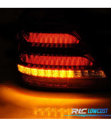 PILOTOS MERCEDES CLASE C W203 SEDAN 00-04 LED DINÁMICOS ROJO AHUMADO