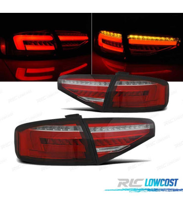 PILOTOS AUDI A4 B8 12-15 SEDAN LED ROJO BLANCO POR HALÓGENA