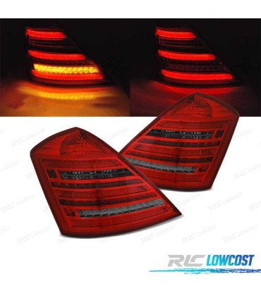 PILOTOS MERCEDES W221 CLASE S 05-09 LED DINÁMICO LOOK W222 ROJO AHUMADO